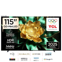 TCL 115C7K 115" Mini LED QLED 4K Smart Google TV | 144Hz | Dolby Vision IQ | ONKYO | Game Master