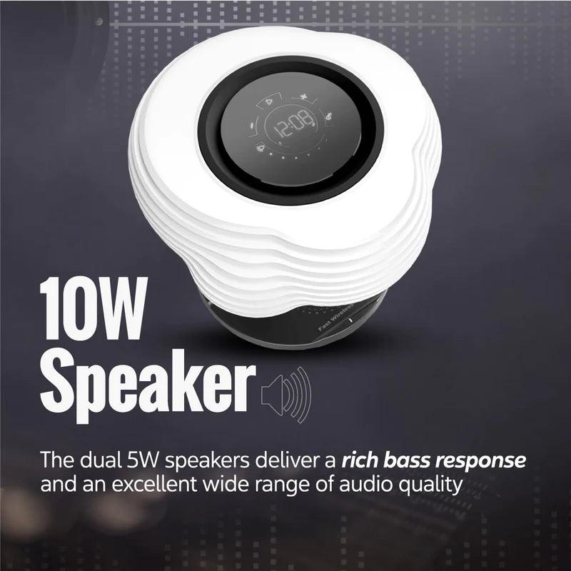 PROMATE HomeCloud 3 in 1 Wireless Speaker LED & Charger - White