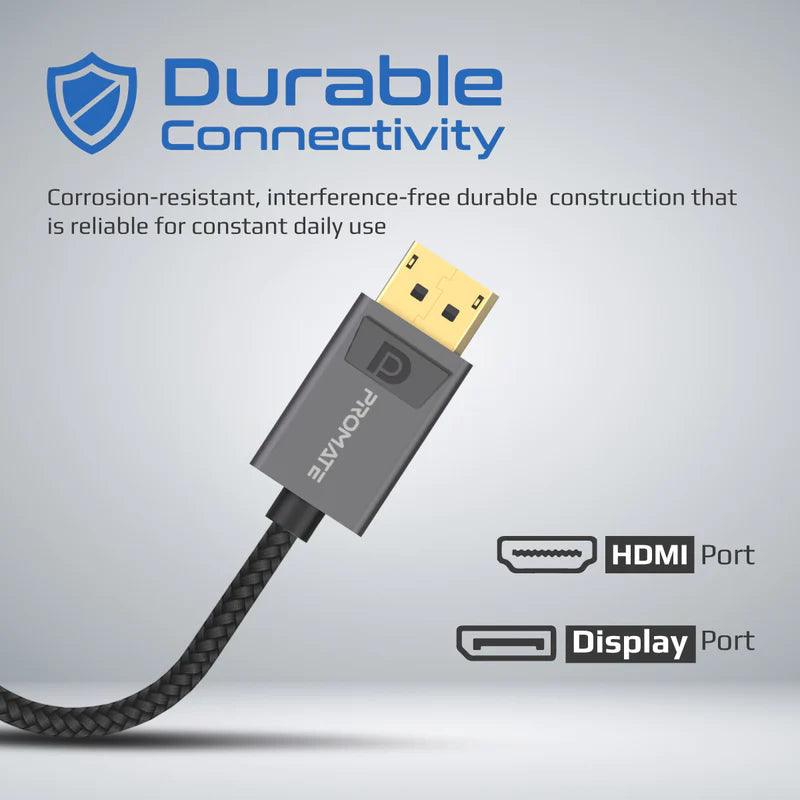 Promate DisplayPort to HDMI Adapter 4K@60Hz Clarity - Grey