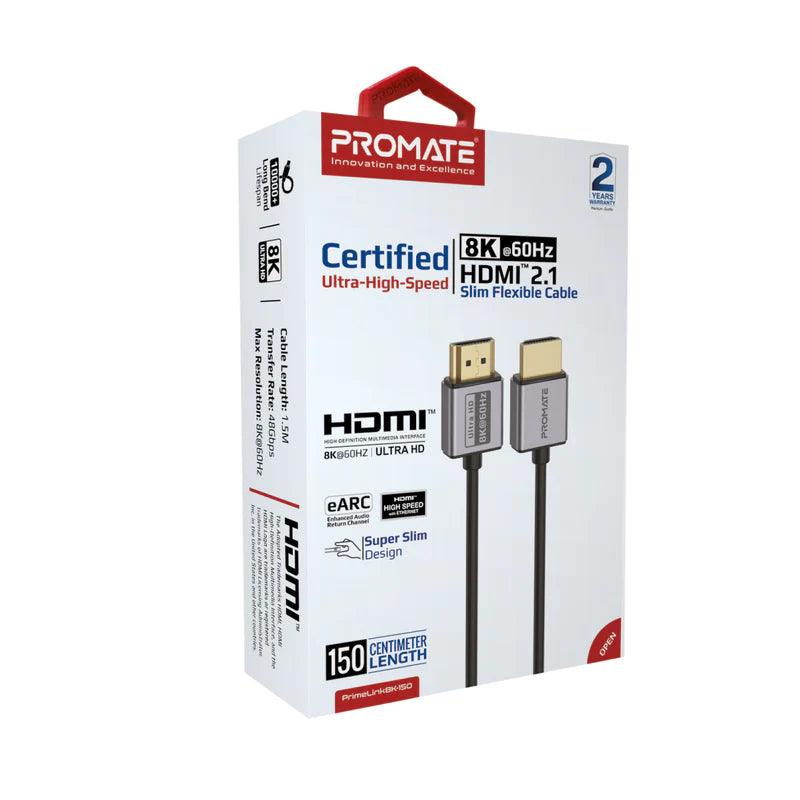 PROMATE HDMI 2.1 Cable Ultra Speed 8K@60Hz 48Gbps - Grey