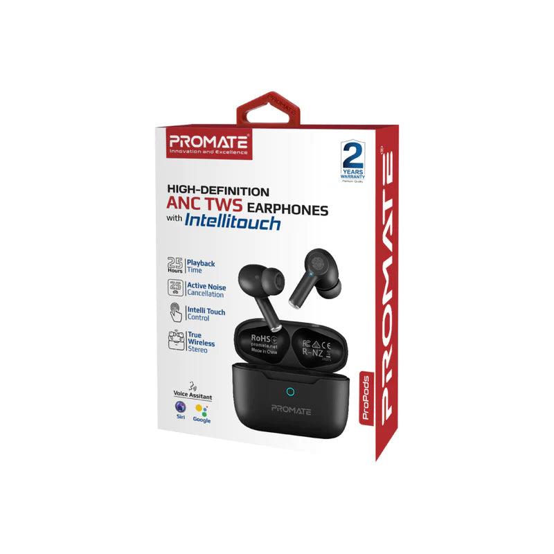 PROMATE ProPods HD Sound & Active Noise Cancellation - Black