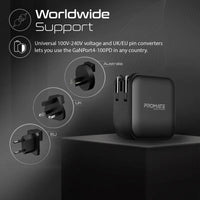 PROMATE GaNPort4 100PD 100W GaN Charger with 4 Ports - Black