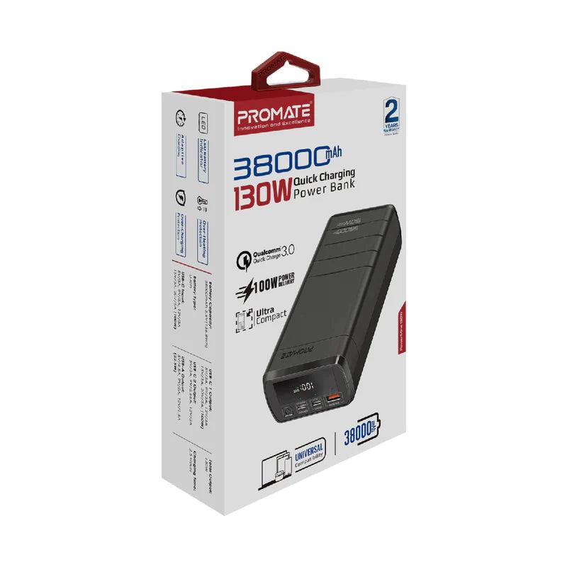 PROMATE PowerMine-130W 38000mAh/130W Quick Charging Power Bank