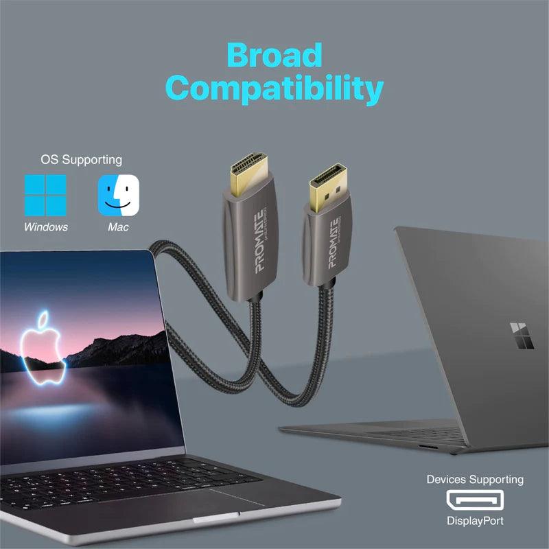 PROMATE DisplayPort to HDMI Cable 4K@60Hz Superior Quality - Grey