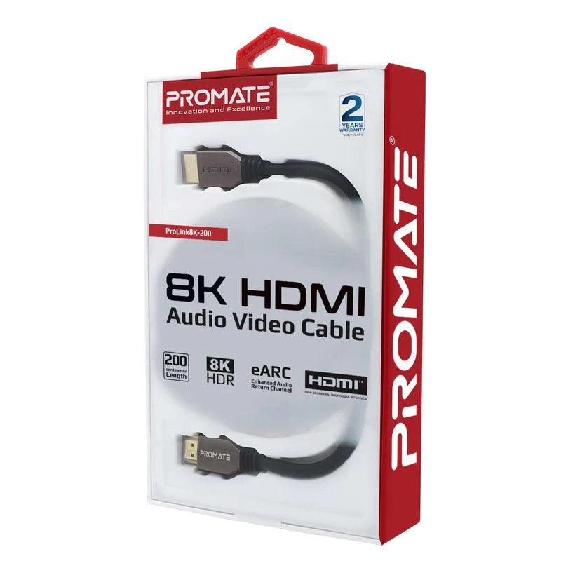 Promate High Definition HDMI Cable 8K Clarity & 48Gbps - Black