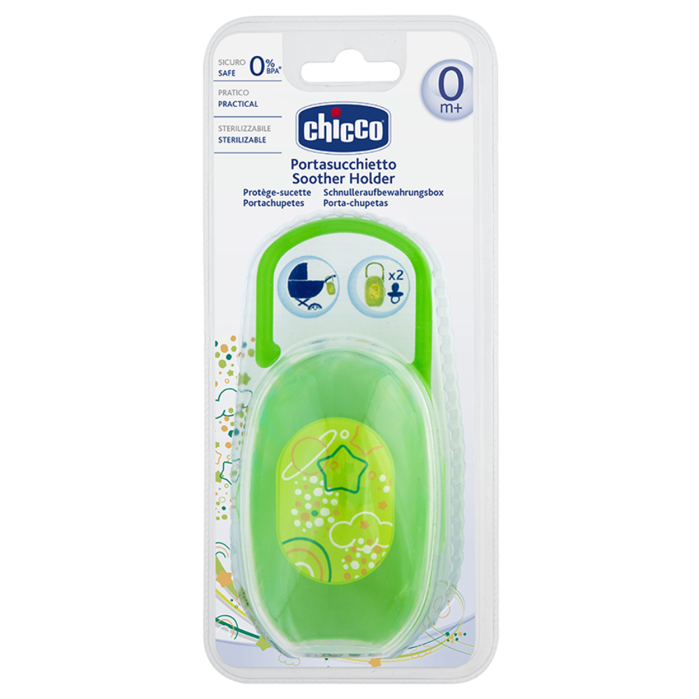 Chicco Soother Holder Keeps Pacifiers Clean & Hygienic - Green