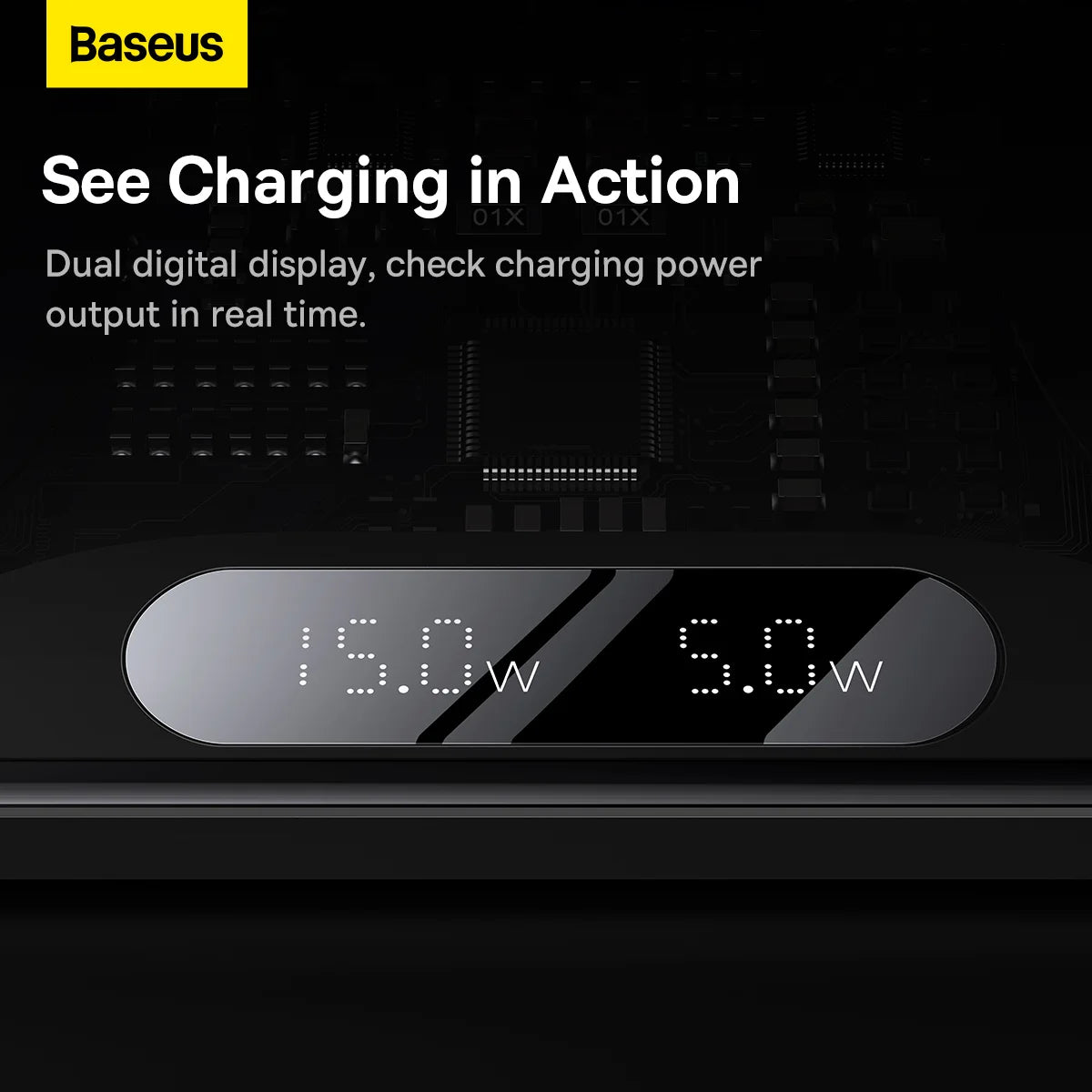 Baseus 2 in 1 Wireless Charger - 20W with LED Display