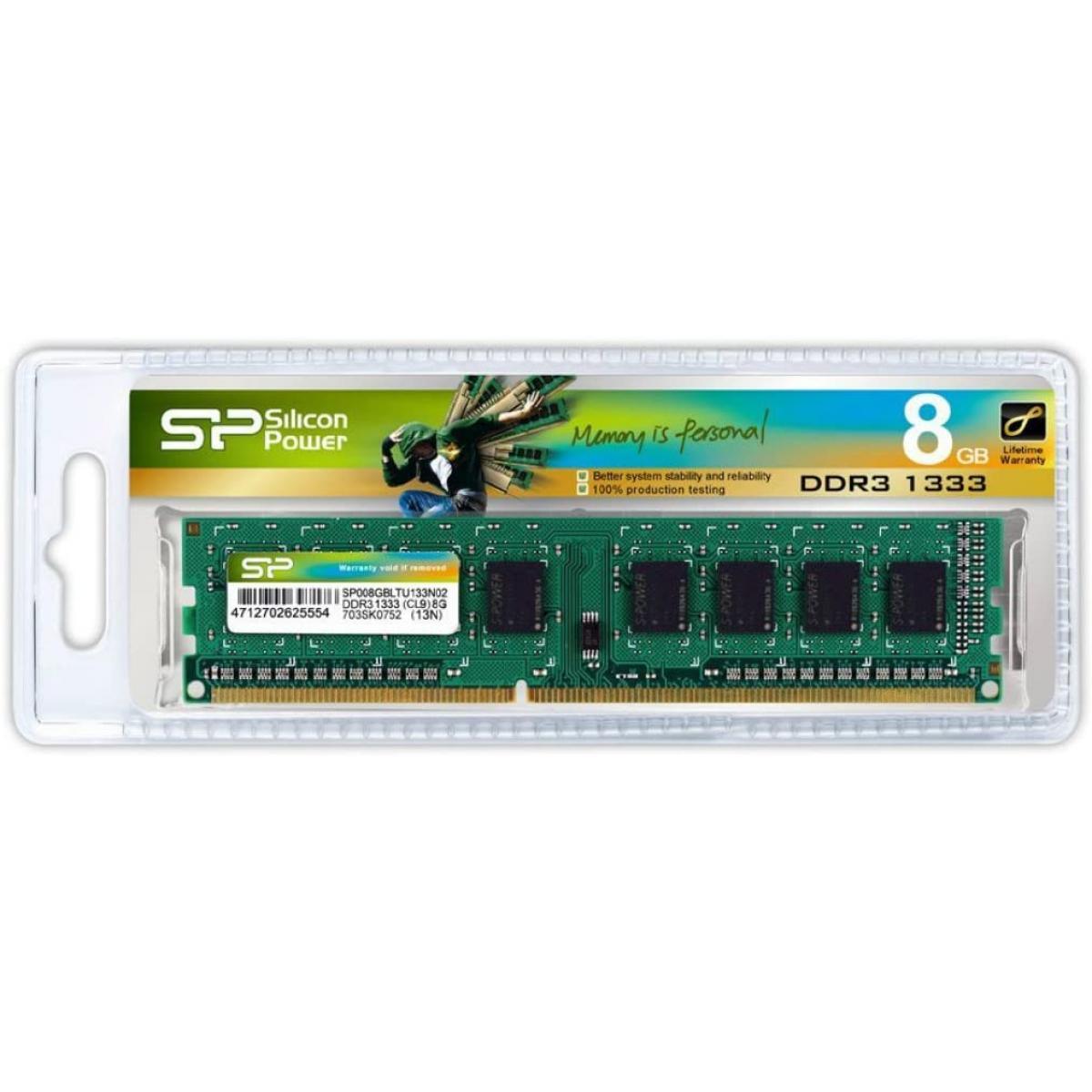 Silicon Power 8GB DDR3 RAM for PC 1333 MHz