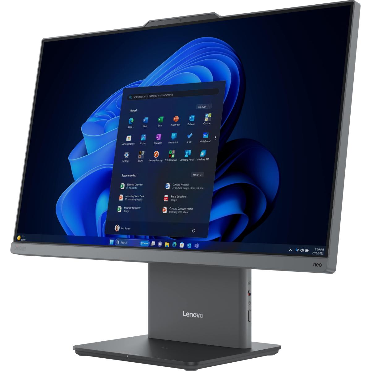 Lenovo ThinkCentre 50a Gen 6 24" All-In-One PC Intel Ultra 5-226v-8Core /Slim , Smart & Space -Saving Designed & Touch Screen – Luna Grey image 2