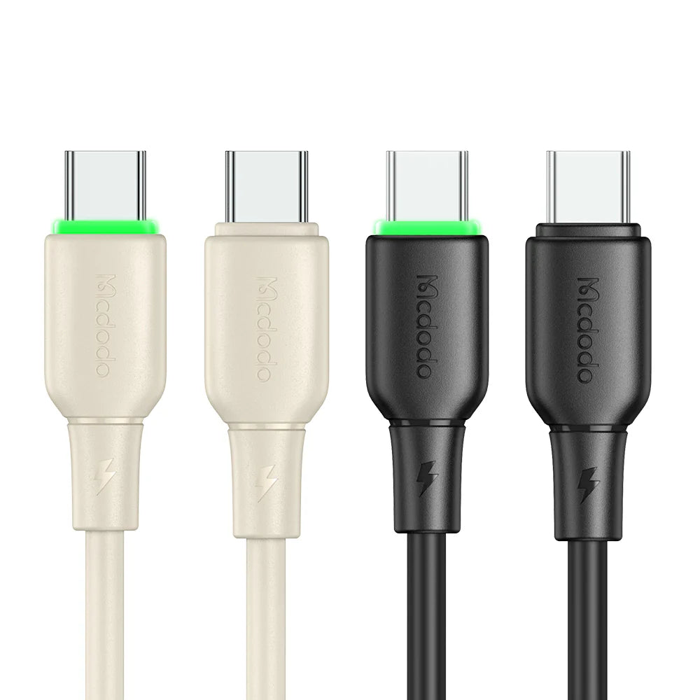 Mcdodo Silicone USB C to USB C 65W Data Cable with LED 1.2m