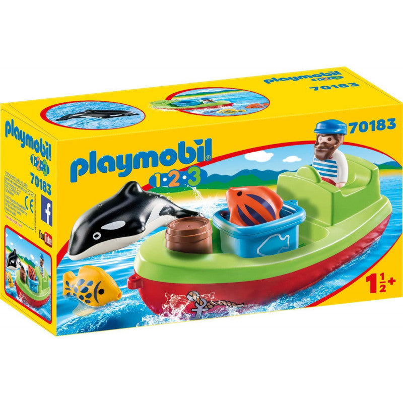 Playmobil 1.2.3 Fisherman with Boat  | Goseel Store