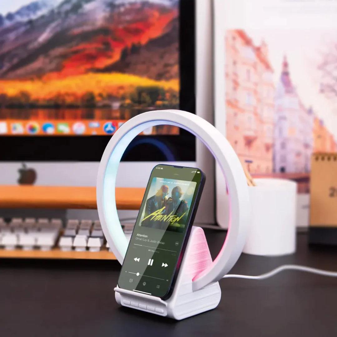 WiWU W021 2 in 1 Wireless charging atmosphere light speaker