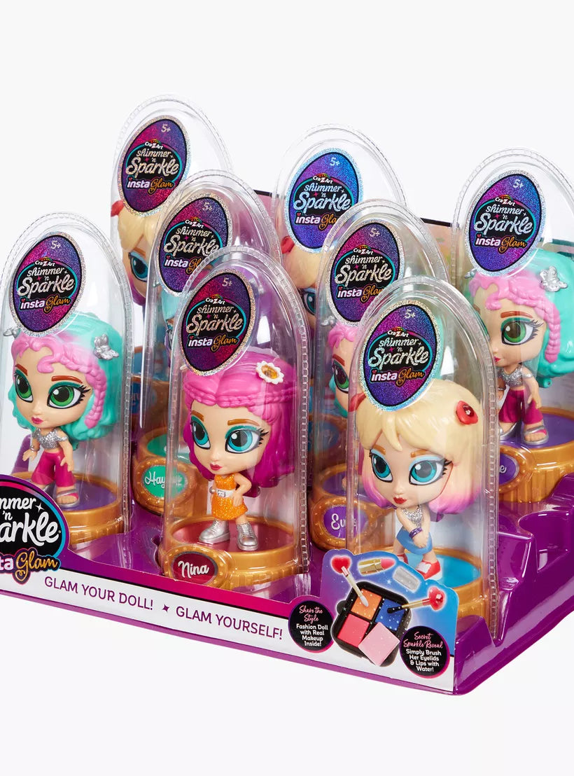 Shimmer & Sparkle InstaGlam Makeup Dolls Playset - Creative Makeup Fun for Girls