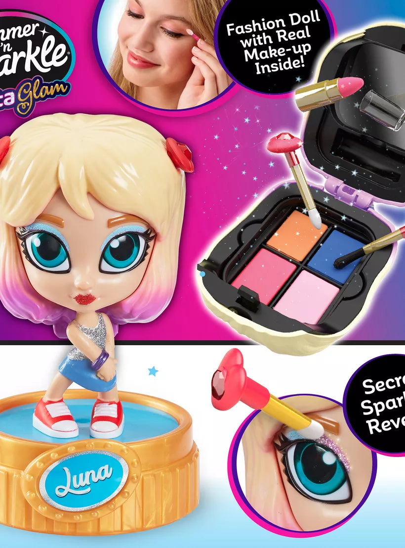 Shimmer & Sparkle InstaGlam Makeup Dolls Playset - Creative Makeup Fun for Girls