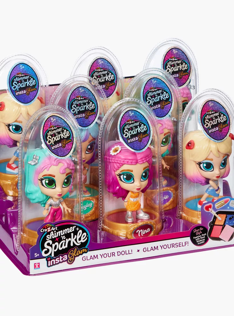 Shimmer & Sparkle InstaGlam Makeup Dolls Playset - Creative Makeup Fun for Girls