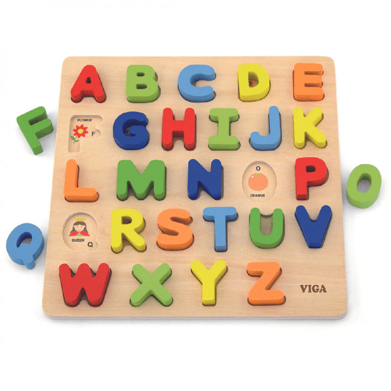 VIGA Block Puzzle - Uppercase Alphabet for Kids