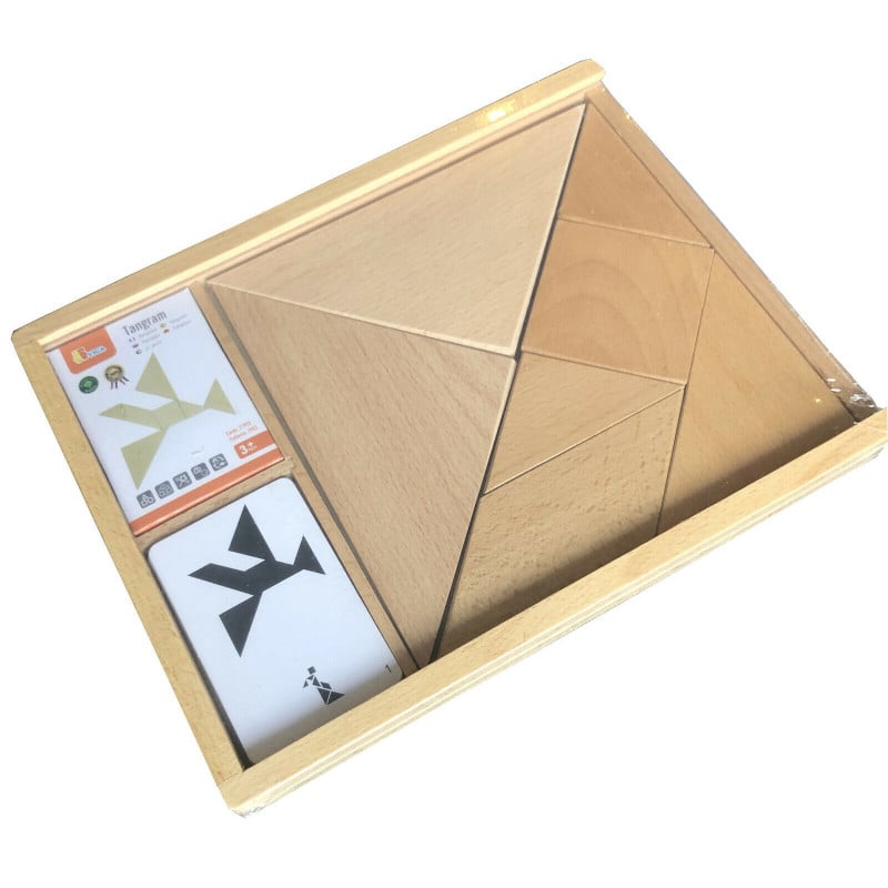 VIGA Wooden Tangram Puzzle Set - Educational Toy for Kids