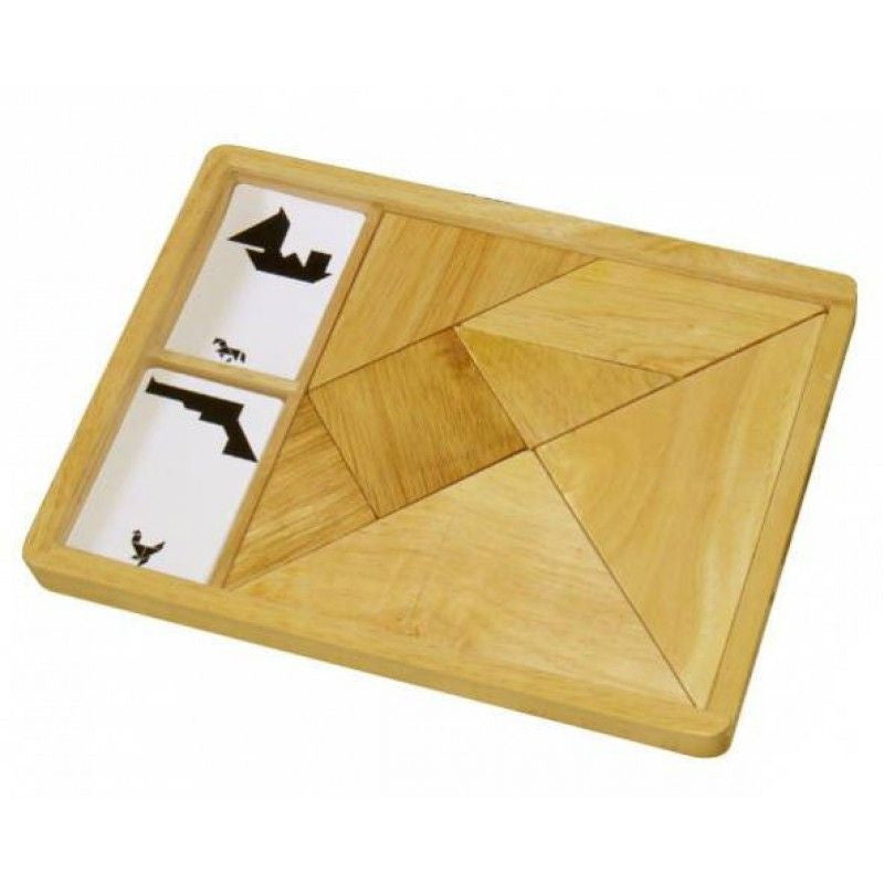 VIGA Wooden Tangram Puzzle Set - Educational Toy for Kids