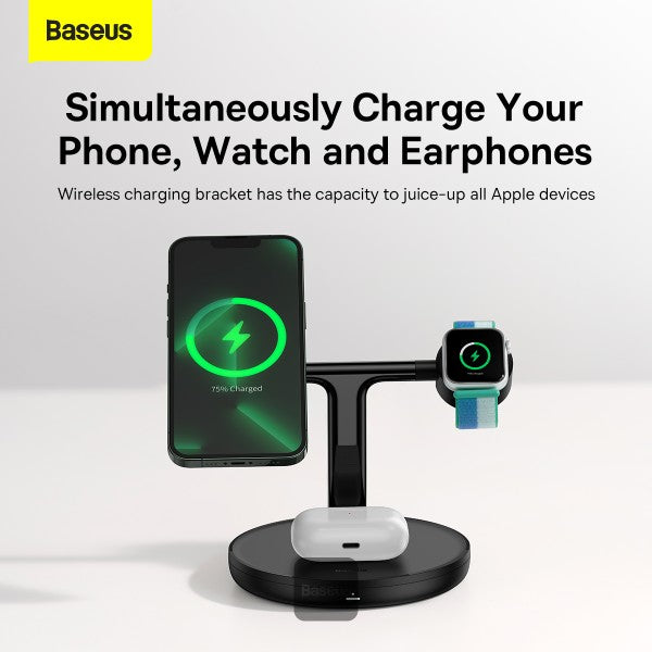 Baseus Swan 3-in-1 Wireless Magnetic Charger 20W - Black