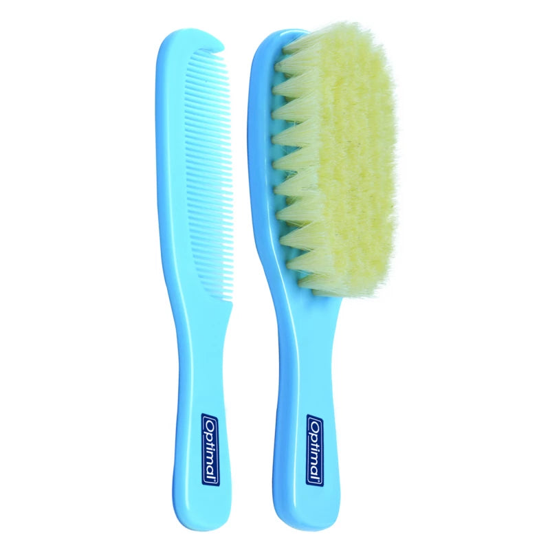 Optimal Baby Brush & Comb Set – Soft Blue, Safe & Gentle