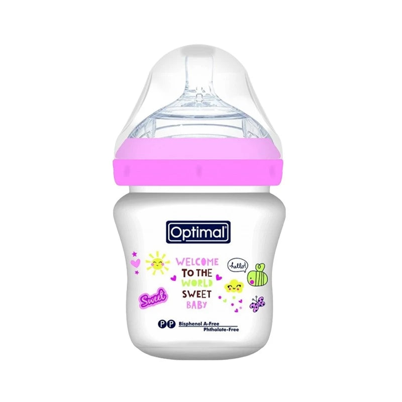 Optimal Plastic Baby Bottle – Multi-Color, 1 Piece