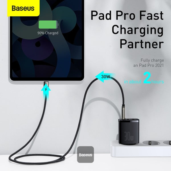 Baseus Compact Quick Charger 30W 3A USB Type-C + 2x USB