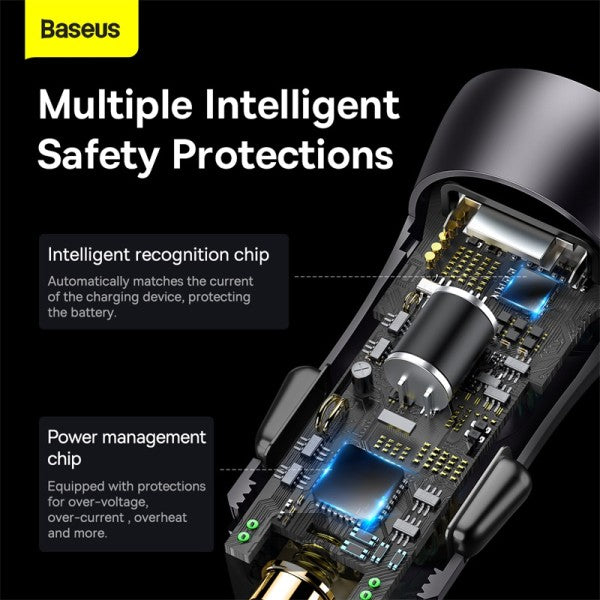 Baseus Golden Contactor Max 60W Fast Car Charger USB + USB-C