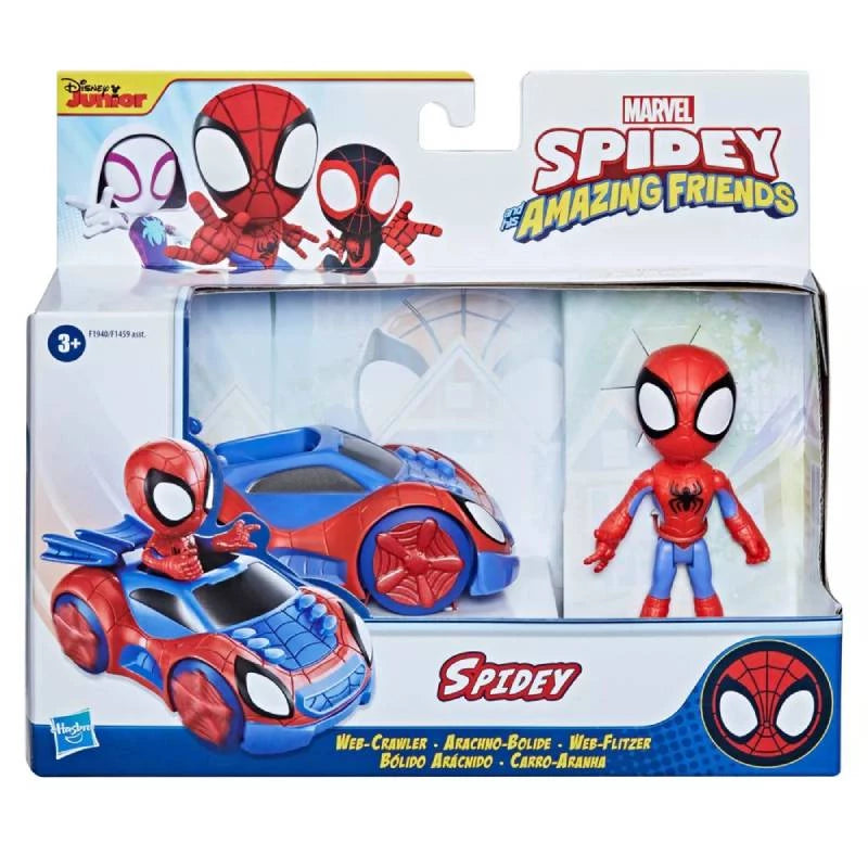 Hasbro Spidey Amazing Friends, Vehicle And Figure Spidey And Web-crawler Vehicle