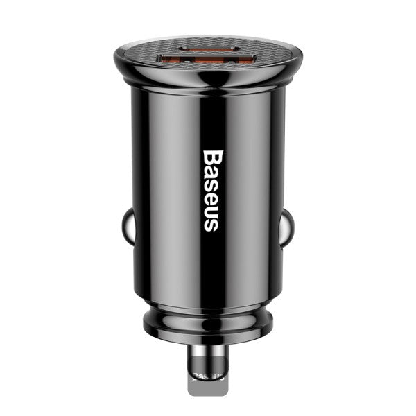 Baseus Circular Plastic 2 Port USB & Type-C 30W PPS Car Charger