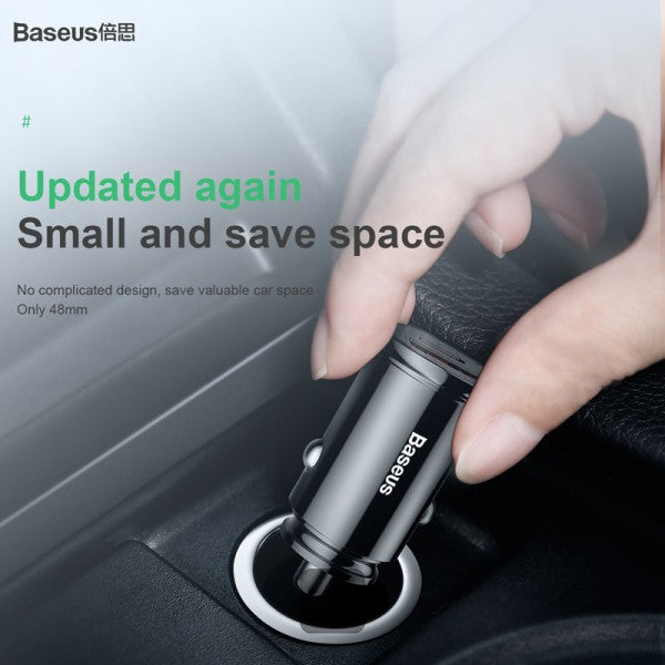 Baseus Circular Plastic 2 Port USB & Type-C 30W PPS Car Charger