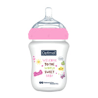 Optimal Wide-Neck Baby Bottle 300ml – Safe & Colorful +0