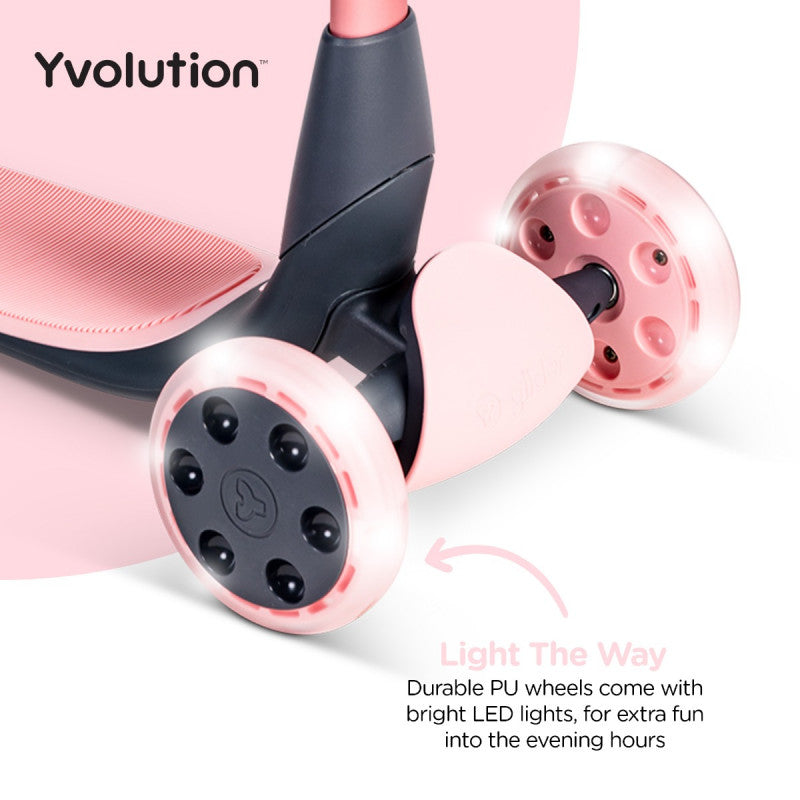 Yvolution Y Glider Nua - Light-Up Scooter for Kids