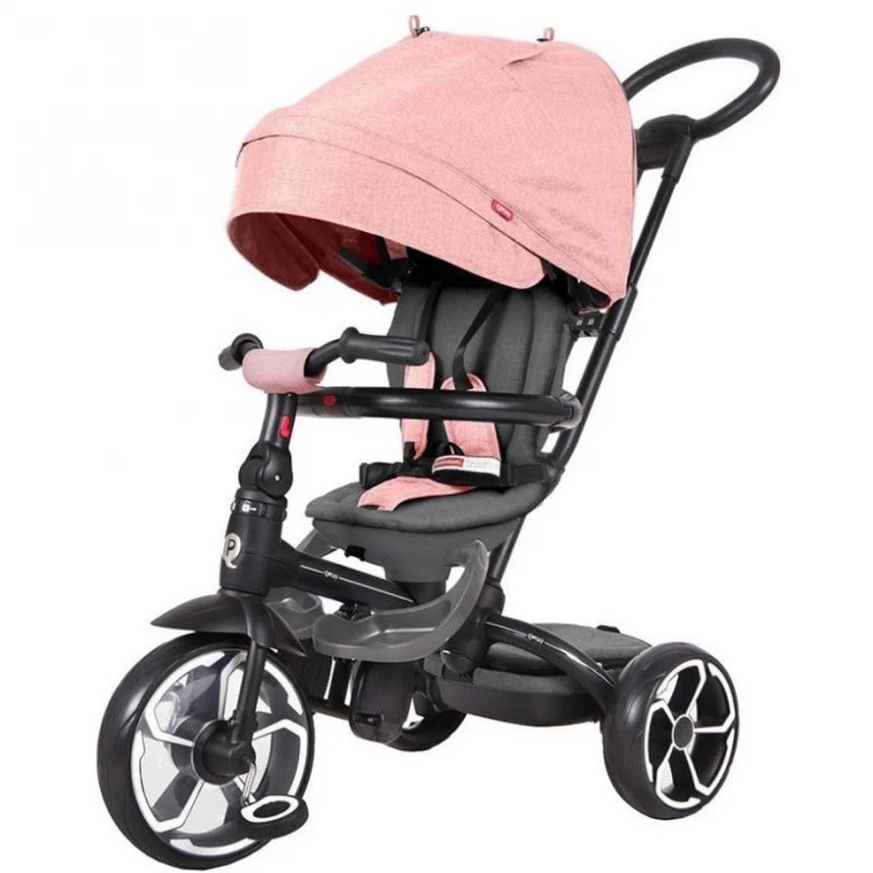 QPlay Prime 6-in-1 Trike – Pink Adjustable Toddler Tricycle