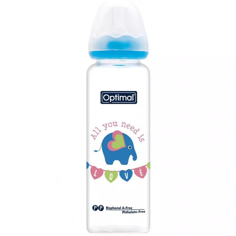 Optimal Glass Feeding Bottle 240ML – Colored