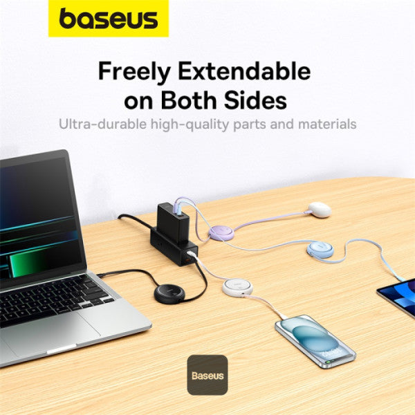 Baseus 100W Retractable Type C to Type C Fast Charging Data Cable 1M