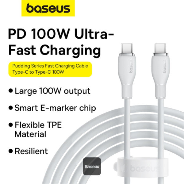 Baseus Pudding Series Fast Charging Cable Type-C to Type-C 100W 5A 1.2m