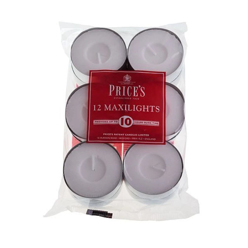طقم 12 شمعة صغيرة من Price's Maxilight - جودة عالية
