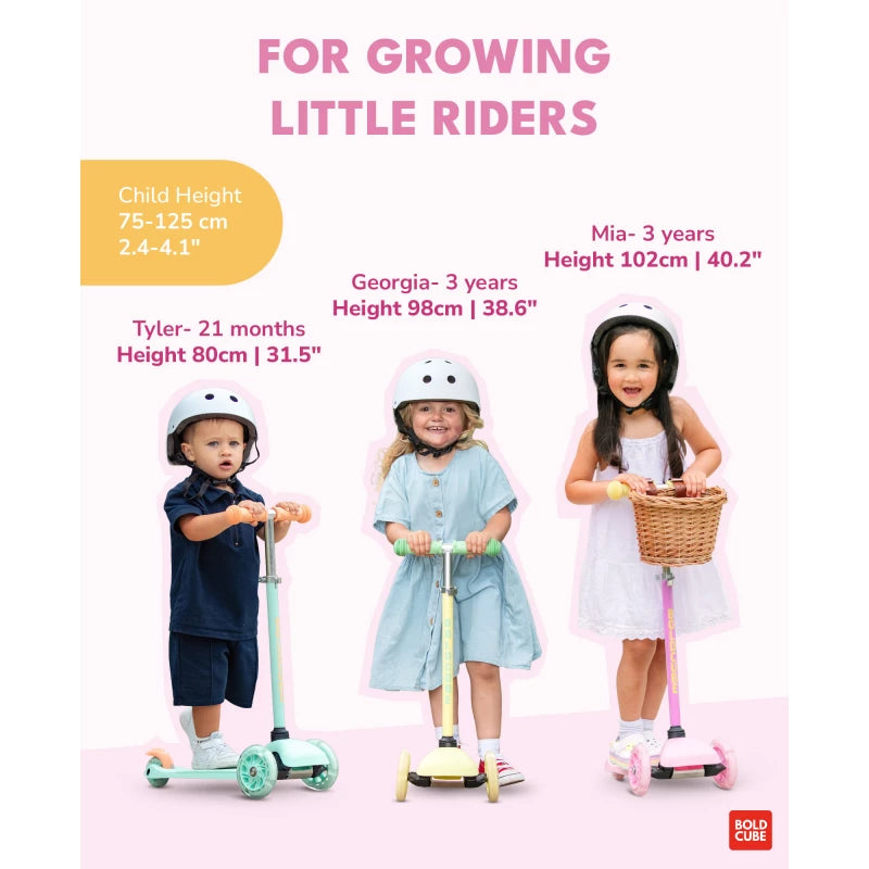 Bold Cube Teeny Three-Wheel Scooter for Kids – Pink