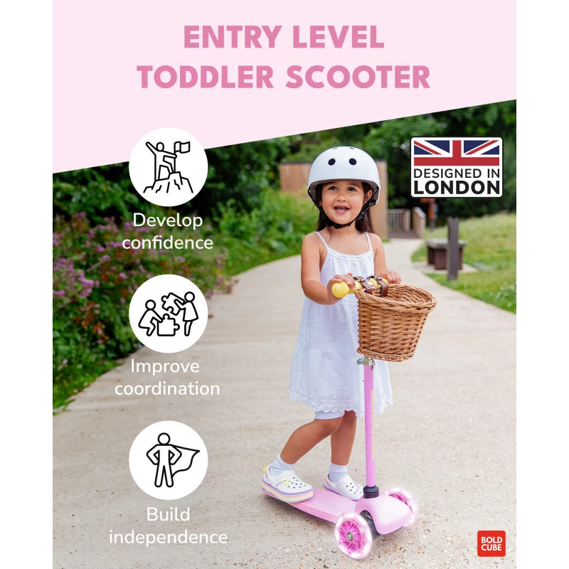 Bold Cube Teeny Three-Wheel Scooter for Kids – Pink