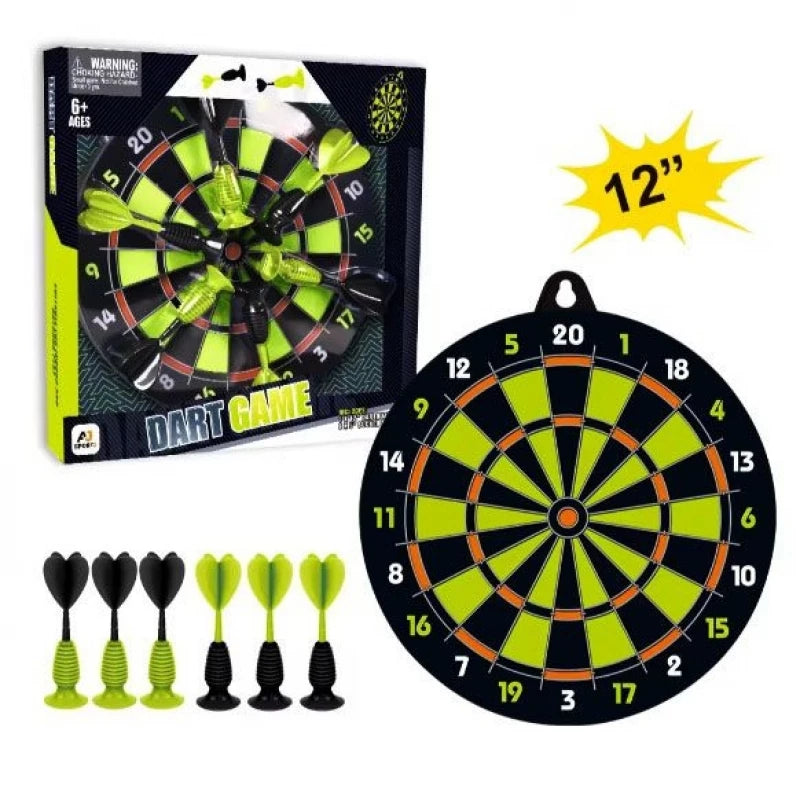 Aojie Sport 12" Dartboard Set with 6 Darts for Kids