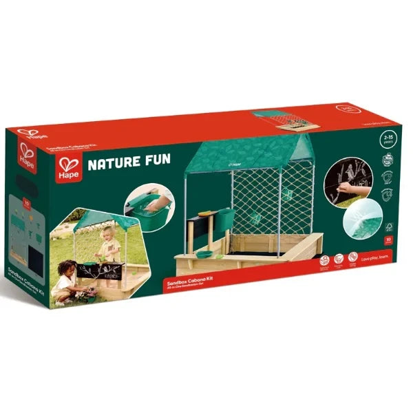 Hape All-In-One Sandbox Cabana Kit with Waterproof Sunshade for Kids