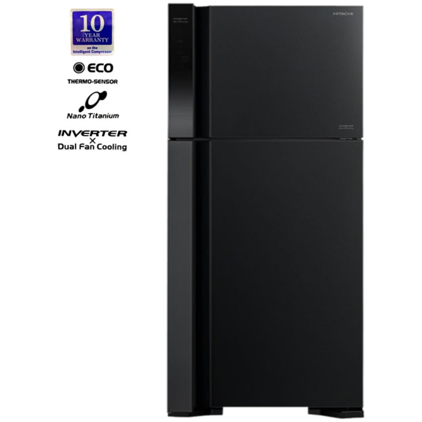 Hitachi 510L Black 2 Door Refrigerator