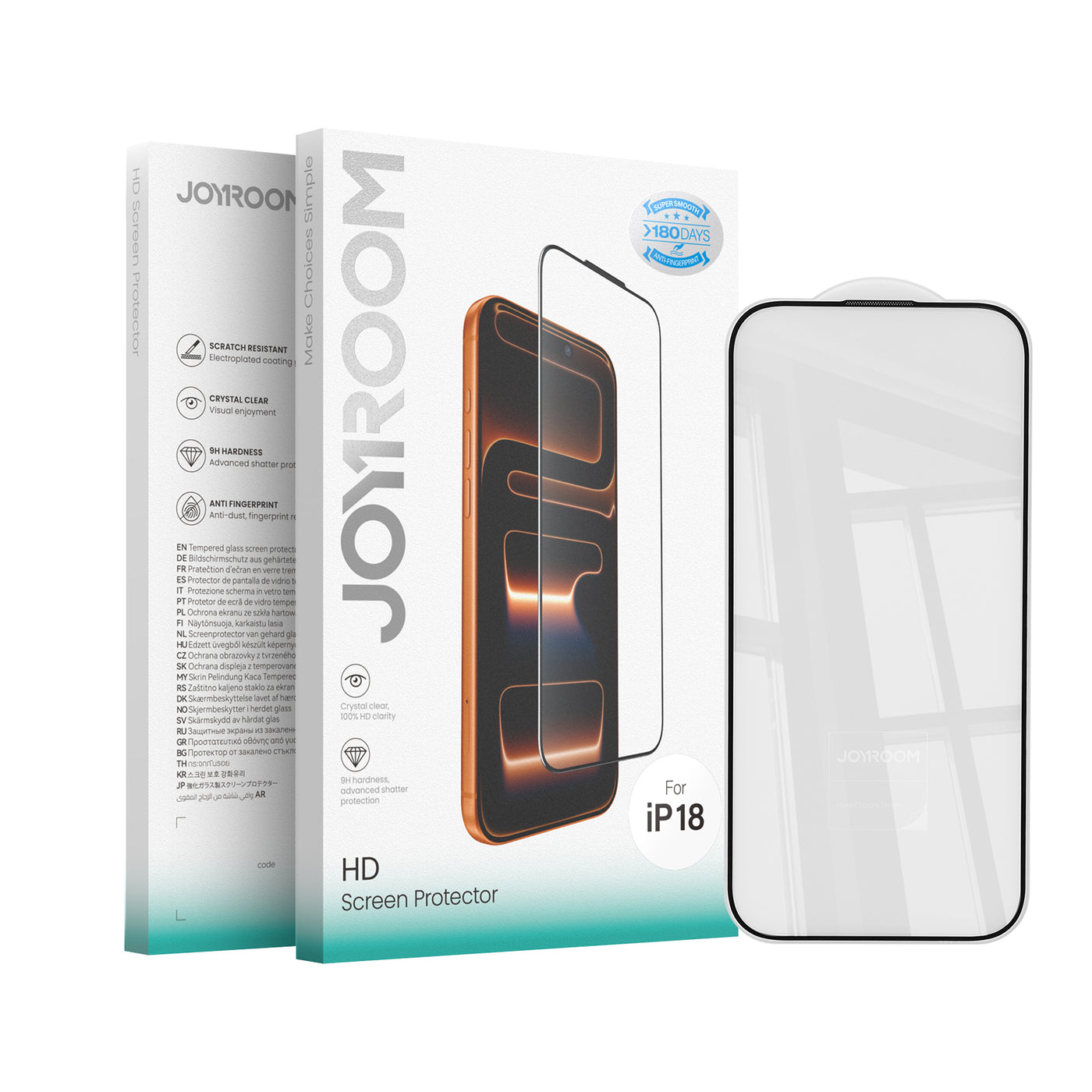 JOYROOM Tempered Glass Screen Protector HD for iPhone 18 Pro/Pro Max