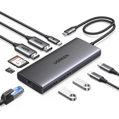 UGREEN 10-in-1 USB-C Hub with Dual HDMI, PD, LAN & SD Reader