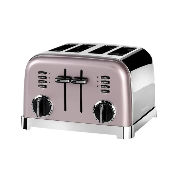 Cuisinart 4 Slice Toaster 1800W CPT180PIE - Stylish Pink Stainless Steel