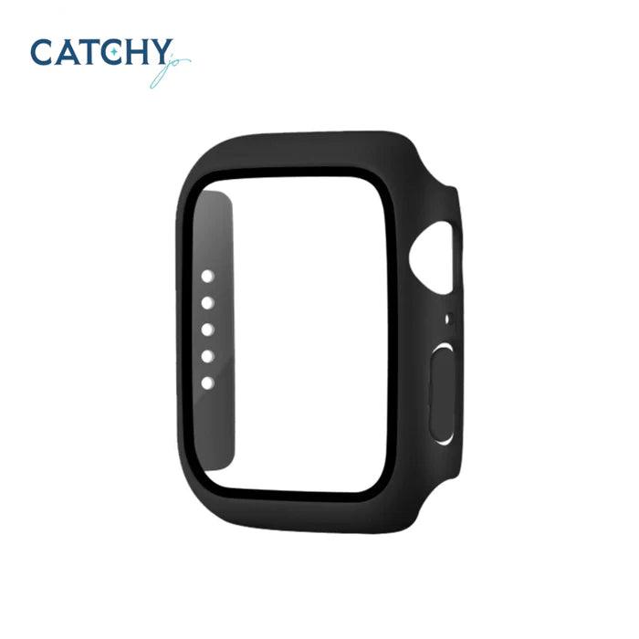 COTECi tempered glass transparent hard shell(iWatch 7) (blue - clear-black)