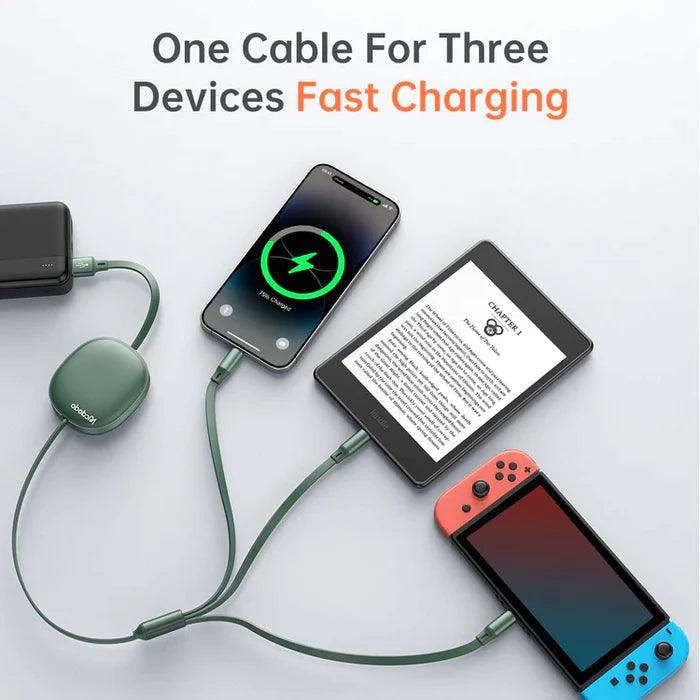 Mcdodo 3 in 1 Retractable 1.2M USB Fast Charging Cable