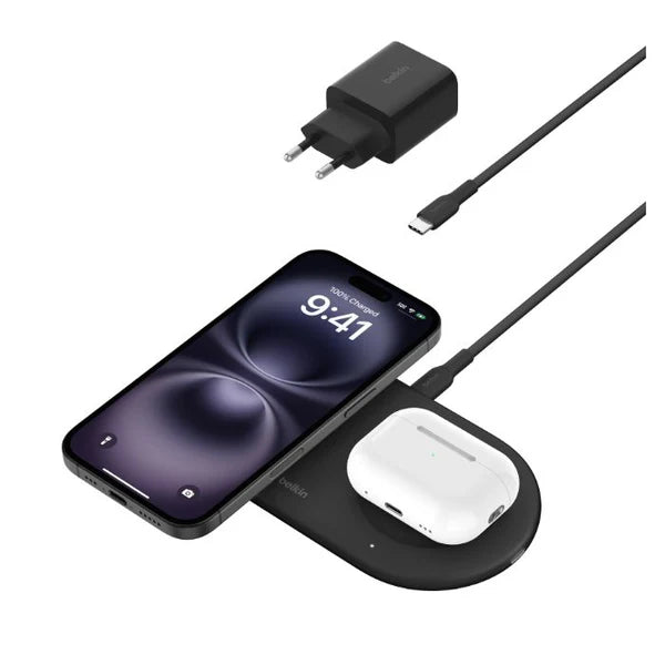 Belkin BoostCharge Pro 2-in-1 Wireless Charger - Black