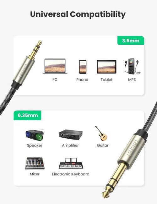 UGREEN 3.5mm to 6.35mm TRS  Cable 2m (Gray)