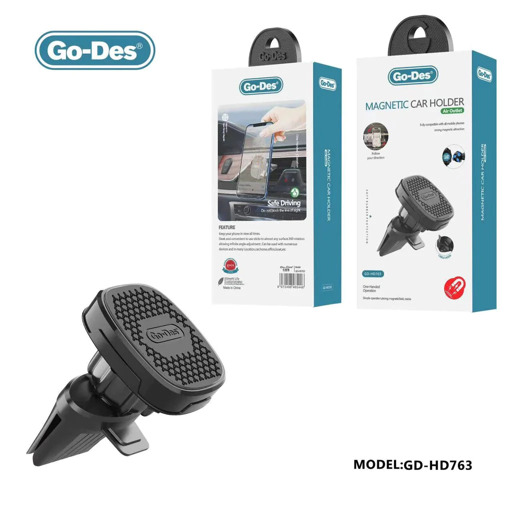 Go-Des Magnetic Car Phone Holder Stand Multifunctional Universal Magnet Wall Mobile Phone Holder